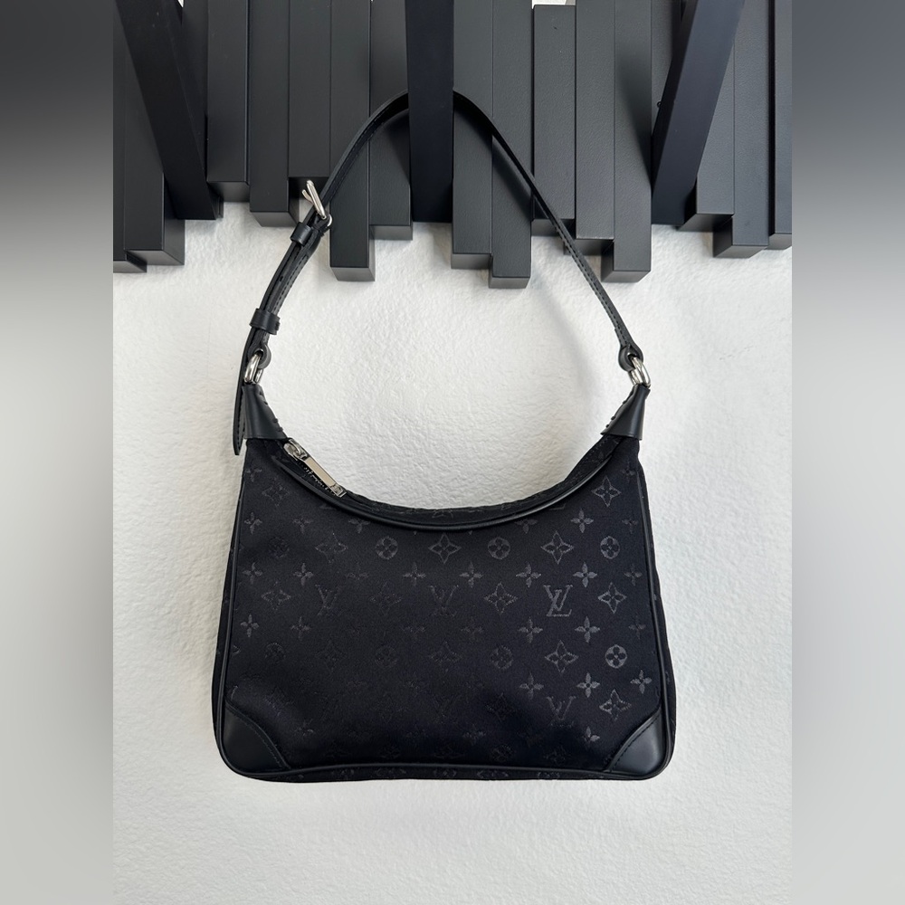 Louis Vuitton Boulogne Shoulder Bag Mini Black Satin - Picture 11 of 13